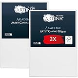 Keilrahmen Leinwand zum Bemalen 50x70 cm – Artina FSC® 2er Set bespannte...