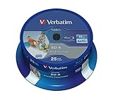 Verbatim BD-R SL Datalife Blu-ray Rohlinge 25 GB, Blu-ray-Disc mit 6-facher...