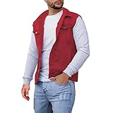 Caxndycing Herren Casual Denim Weste Ärmellos Jeansweste Motorradweste...