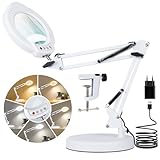 Riokko LED Lupenleuchte, 10X Lupe mit Licht 5 Farbmodi Stufenlos Dimmbar,...