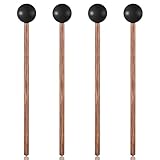 2 Paar Gummi Xylophon Mallet, Percussion mit Holz Griff, Steel Tongue Drum...