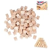 100 Stück Holz Würfel Deko,10mm Kleine Holzwürfel Blanko zum...