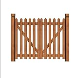 Gartenzauntor aus Holz mit doppelter Öffnung – elegante Teak-Farbe, 135...