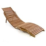 Divero geschwungene Sonnenliege SALOBRENA aus Teak-Holz, behandelt –...