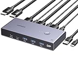 UGREEN Displayport KVM Switch 8K@60Hz, DP 1.4 mit 4 USB 3.0 Ports...