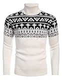 COOFANDY Norweger Pullover Herren Rollkragen Winterpullover Strick Winter...