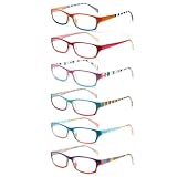 COJWIS 6 pack Lesebrille Blaulichtfilter Brille für Damen Federscharnier...