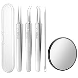 JDXun 5-teiliges Edelstahl Mitesserentferner Set, 3 Stücke Mitesser...