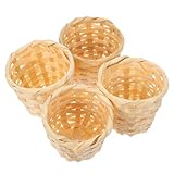4pcs Mini Rattan Korb Geflochtener Blumenkorb Kleiner Wicker Basket Gewebte...