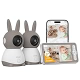 ieGeek Babyphone mit 2 Kamera [2K/3MP, 5 Zoll] WLAN Video Babyfon PTZ...