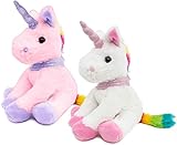 BRUBAKER Plüsch Einhorn 21 cm hoch - Weiß - Stofftier Plüschtier...