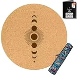 Yogamatte, rund, Naturkork, umweltfreundlich, 68 cm, 5 mm dick, rutschfest,...