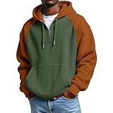 Zanisouta Hoodie Herren Winter Pullover Farbblock Kapuzenpullover Kapuzen...