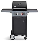 Enders® Gasgrill BOSTON BLACK 2 TURBO, 2-Brenner aus Edelstahl, TURBO ZONE...