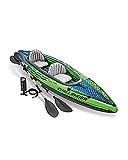 Intex K2 Challenger Kayak 2 Person Inflatable Canoe with Aluminum Oars and...