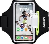 HAISSKY Handy Schweißfest Sportarmband Mit Kopfhörer Tasche für iPhone...