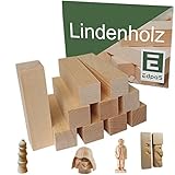 Edpas Schnitzholz Linde - 10er Pack Holzblock + Schnitzvorlage weiches...