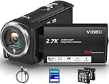 Delmodes Videokamera 2.7K Camcorder 56MP 16X Digitalzoom Vlogging Camera...