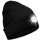 SPGOOD LED Beanie Beleuchtete Mütze mit Licht,Wiederaufladbare Winter Warm...