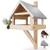 wildtier herz I XL Vogelhaus für die Wand mit wetterfestem Metall-Dach aus...