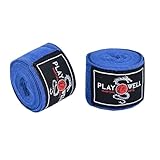 Playwell Marttial Arts Boxbandagen für Kinder, 2,5 m, Blau, 1 Paar