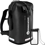 SCANDIC NATURE Pioneer 55L wasserdichter Rucksack schwarz mit Rolltop...