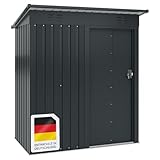STEELSØN Metall Gerätehaus Talonix, Gartenhaus mit Pultdach, Schiebetür...