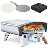 EROMMY Gas Pizzaofen mit automatischer Drehfunktion,500 Grad 20 Zoll (50,8...