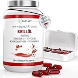 Krillöl 140 Softgelkapseln 1040 mg | Hochdosiert 400 mg Phospholipide / 50...