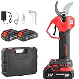 QIUMIN Akku Astschere, 32MM Gartenschere mit 2 Akku 2000mAh, Bürstenloser...