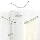 Ausziehbare Duschvorhangstange L Form, Edelstahl Duschspinne,...