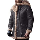 SRZYMJ Lederjacke Herren Grey Lederjacke Herren Blau Outdoorjacke...