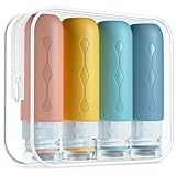 Gemice Silikon Reiseflaschen 90ml Set, 4 Stück auslaufsichere Reise...