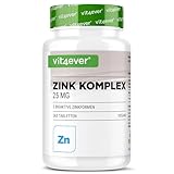 Zink Komplex 25mg - 365 Tabletten - Mit 3 bioaktiven Zink-Formen...