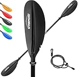OVERMONT Paddel Aluminium Doppelpaddel SUP Paddel 222cm mit verstellbaren...