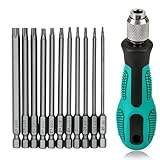12 Stück Torx Schraubendreher Set T6-T40, 1/4' Magnetischer Torx Set mit...
