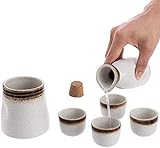 6-teiliges Sake-Set, Japanisches Weinglas-Set aus Keramik mit...