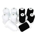New brothread 5 Weiß + 5 Schwarz Farben Mehrzweck 100% Mercerisierte...