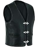 Mufimex Herren Lederweste Kutte Motorrad Biker Vest Chopper Leder Rocker...