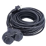 as - Schwabe Gummi-Verlängerungsleitung, 20 m H05RR-F 3G1,5 Kabel mit...