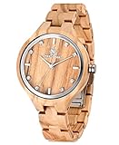 GREENTREEN Damen Holzuhr Quarz Holz Armbanduhr Damen 36mm...