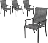 UDPATIO Gartenstühle 4er Set, Hochlehner Gartenstuhl Metall, Textilene...