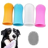 Hunde-Fingerzahnbürste, Katzen-Welpen-Zahnbürste mit Massagebürste,...