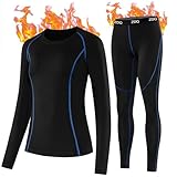ZDQ Thermounterwäsche Damen Winter Skiunterwäsche Set Frauen Warme...