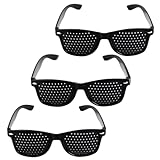 Ownkim Rasterbrille Pinhole Glasses, 3 Stücke Augentrainer Lochbrille,...