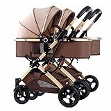 HAQMG Doppelter Kinderwagen für Neugeborenen Können Sitzen Lügen Baby...