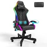 Homall Gaming Stuhl mit LED, Massage, 150 kg Belastbarkeit, Ergonomischer...