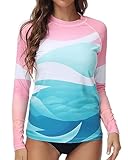 VAYAGER Damen Rashguard UV-Schutz Shirt Langarm UPF 50+ Schwimmshirt für...