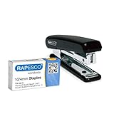 Rapesco PSE000AS Taschenheftgerät mit 1000 x 10/4mm Heftklammern, 12 Blatt...