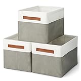 Amazon Basics Faltbare Aufbewahrungsbehälter mit Ledergriffen, Anthrazit,...
